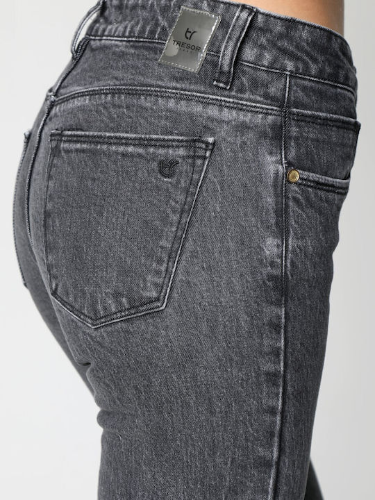 Hoch tailliert Damenjeans in Schlanker Passform Black