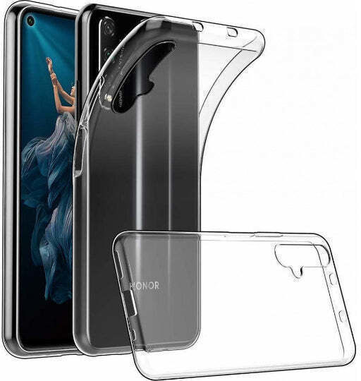 Cover Umschlag Rückseite Silikon Schwarz (Huawei Nova 5T / Honor 20 Huawei Nova 5T / Honor 20 / Ehre 20)