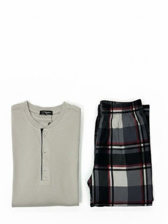 Soccus Men's Winter Checked Pajamas Set Multicolour