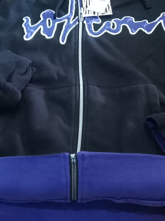Men's Cardigan with Hood Black