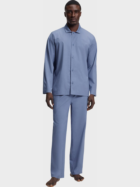 Boss Χειμερινή Ανδρική Πιτζάμα Light Blue