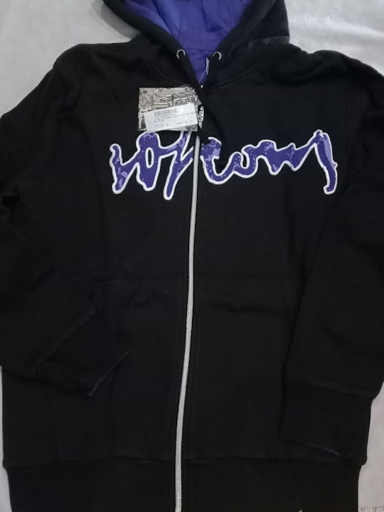 Men's Cardigan with Hood Black