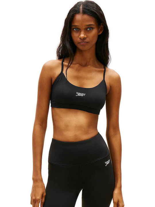 Athleisure Brallete Top Tommy Jeans Metal Logo Μαυρο