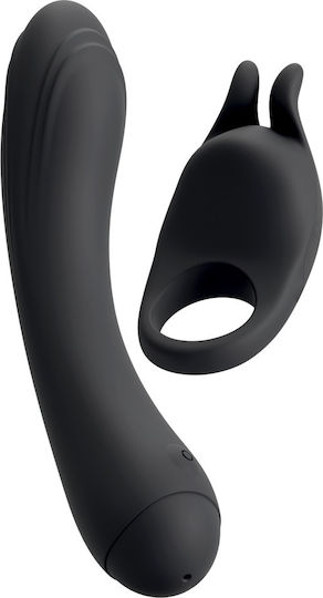 Couples Choice Duo Δονητής Rabbit με Απομακρυσμένο Έλεγχο 20cm Μαύρος
