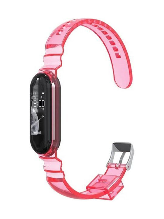 Curea Xiaomi Mi Band 3 4 5 6 7 Silicon Transparent Roz Neon Oem Curea Xiaomi Mi Band 3 4 5 6 7 Silicon Transparent Roz Neon Oem