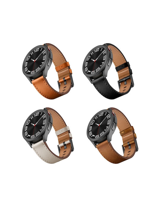 Samsung Galaxy Watch 42mm 20mm Sx Connector Metal Button Switch Leather Watch Band Red Brown