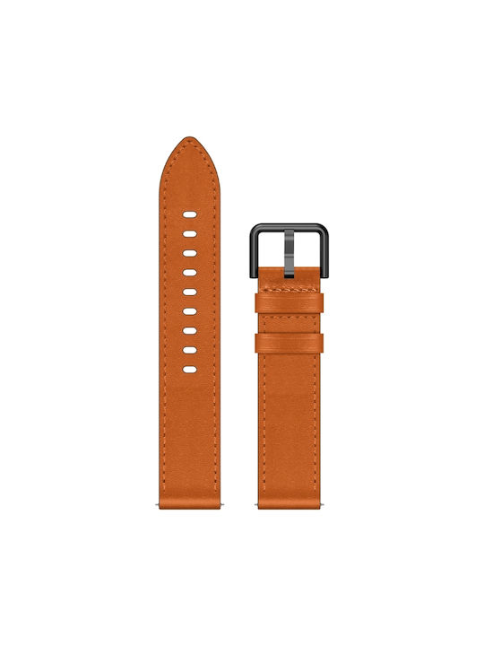 Samsung Galaxy Watch Active 20mm Sx Connector Metal Button Switch Leather Watch Band Brown