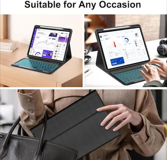 Husă Touchpad Bluetooth Tastatură Iluminare Backlight Xiaomi Redmi Pad 2 Pro 12.1 Negru