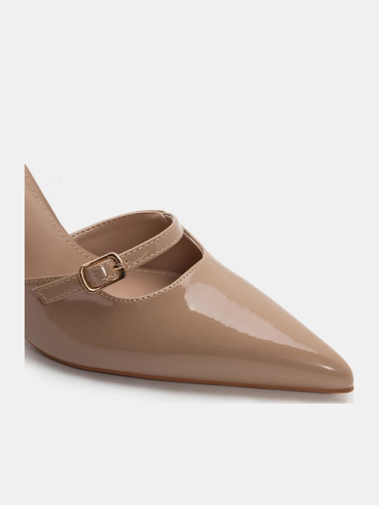 Pumps mit Riemchen Beige