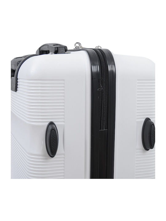 Travel Line Valize De Călătorie Scleroasă Albă Cu 4 Roți Set 3 Bucăți
