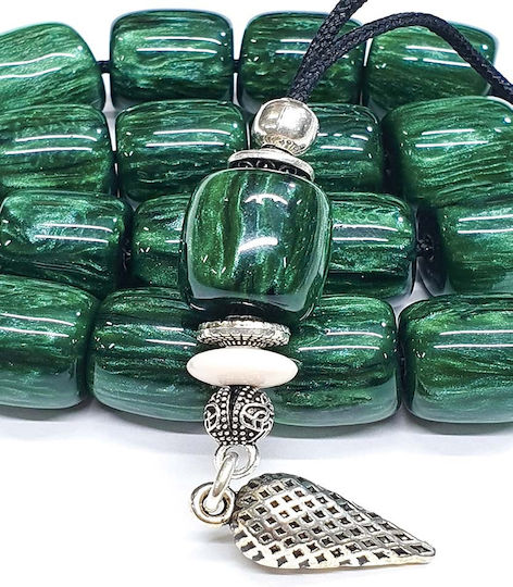 Roloi Komboloi Resin Worry Beads with 17 Beads Green 28cm