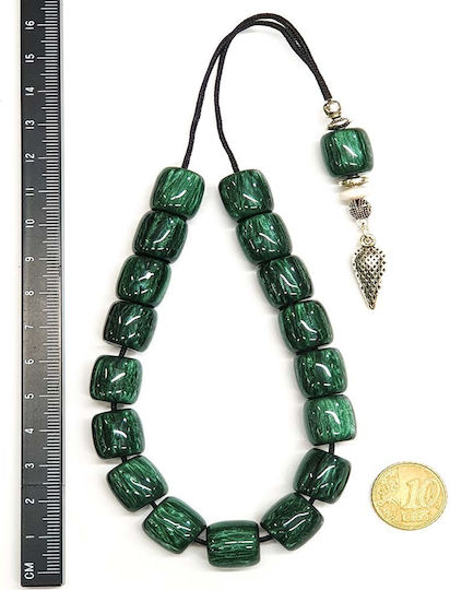 Roloi Komboloi Resin Worry Beads with 17 Beads Green 28cm