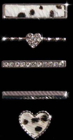 Strap Jewellery Ring + Charm Heart Set White Leopard Oem