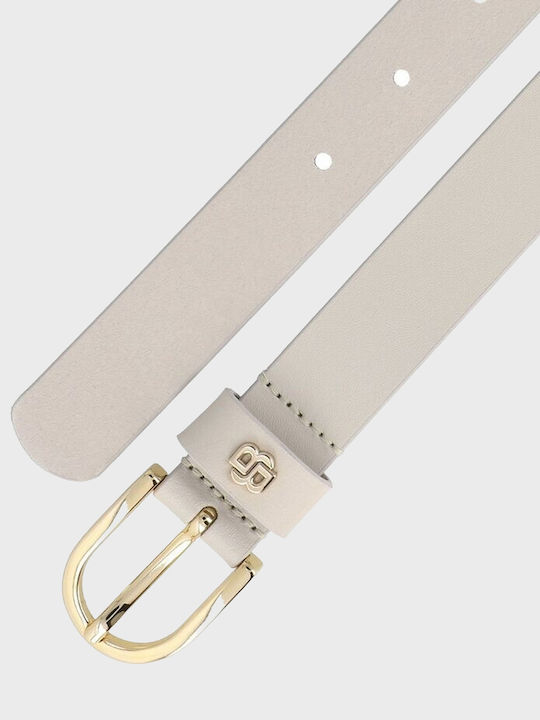 Leather Women's Belt Beige