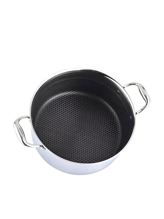Cheffinger 28cm 8l Pot Non-stick Honeycomb Coating Lid Silver