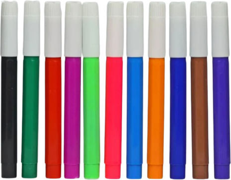 Washable Neon Drawing Markers Set 12pcs