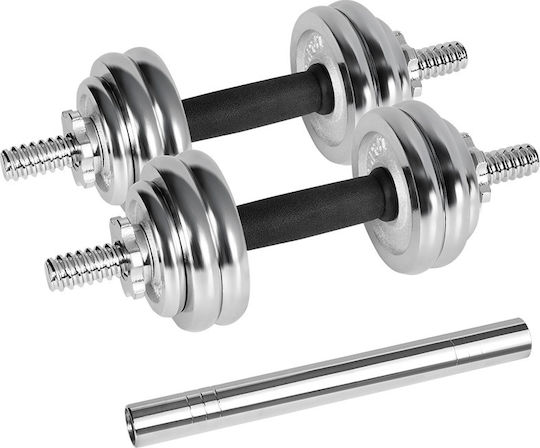 Rebel Αλτήρες Σετ με Μπάρα Συνολικού Βάρους 15kg σε Βαλιτσάκι