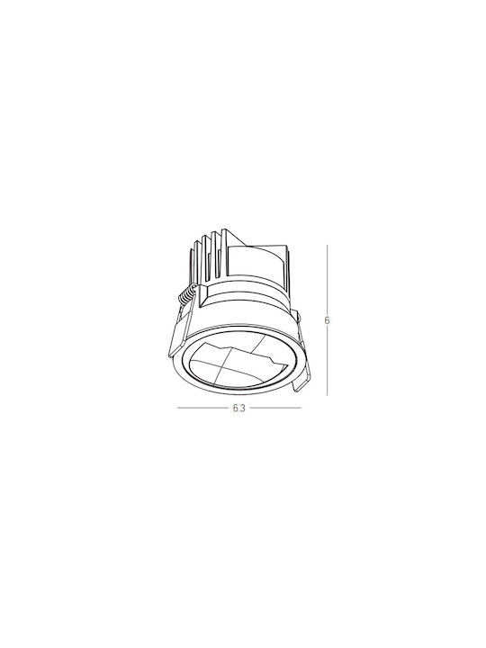 Zambelis Lights Recessed Spot with Integrated LED and Warm White Light White 1pcs