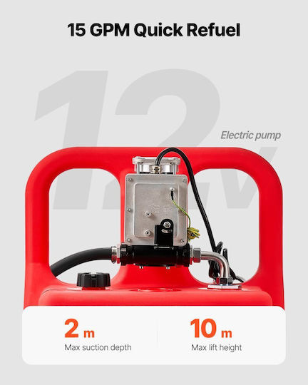 Vevor Kraftstoffkanister 32 Gallonen Tragbarer Kraftstofftank Elektrische Kraftstoffpumpe 12v Dc 15 Gpm Flexibler Verlängerungsrohr 13 Fuß Handbetätigter Auslauf Aluminiumlegierung Benzinmotor Caddy Motorboote Atv Diesel