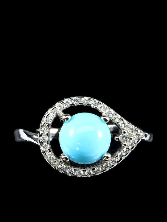 925 Silver Delicate Ring Turquoise Zircon Size 14 925 Silver Delicate Ring Turquoise Zircon Size 14
