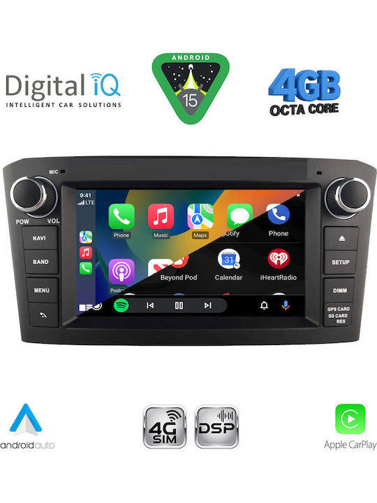 Digital IQ Car Audio System for Toyota Avensis 2003-2009 (Bluetooth/USB/WiFi/GPS/Apple-Carplay/Android-Auto) with Touch Screen 7"