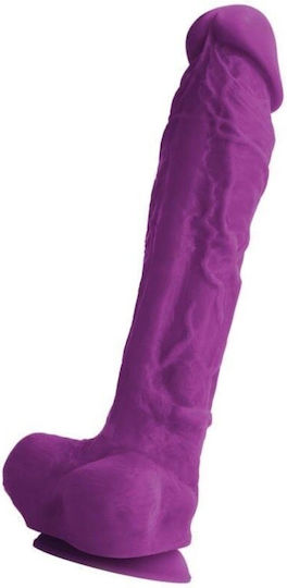 Ns Novelties Colours Pleasures 10inch Dildo Dildo realist cu Scrotum Violet 25cm