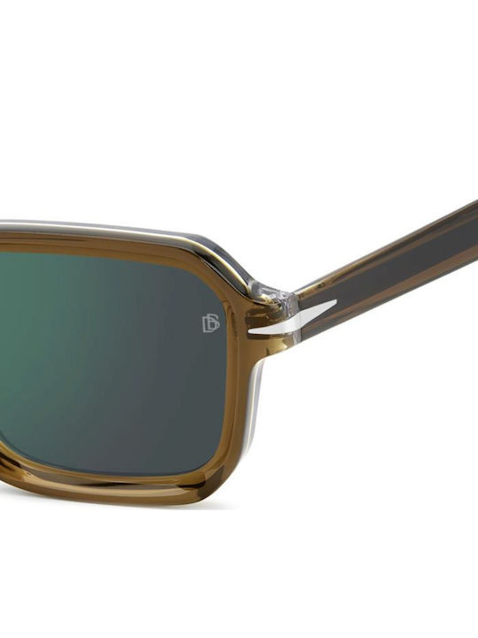 David Beckham Unisex Sunglasses with Brown Horn-Rimmed Frame and Brown Lenses DB 7147/S TXO/MT