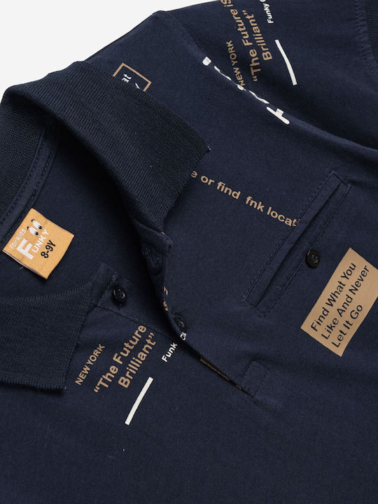 Funky Polo pentru copii Cu mânecă scurtă Albastru Funky Polo pentru copii Cu mânecă scurtă Albastru