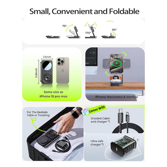 Lisen Charging Stand 15W in Black color (YL0424010003)