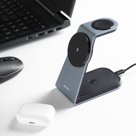 Proove Kabelloses Ladegerät (Qi Pad) 15W Gray (Omni Power 3 in 1)
