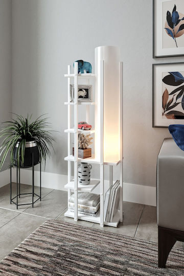 Bibliothek Shell Spark Weiß 45x25x135cm
