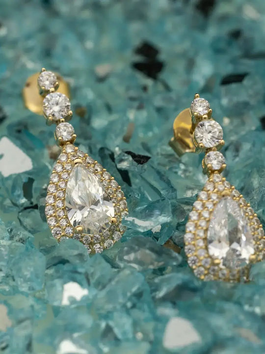 Обици от Злато 14K с Камъни