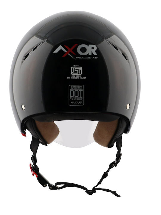 Axor Striker Matt Black Motorradhelm Jet ECE 22.06 1150gr mit Sonnenblende