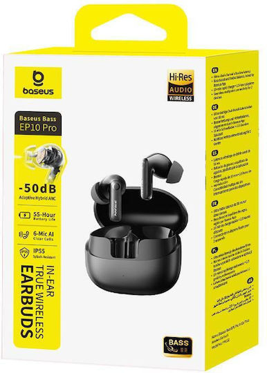 Baseus Bass EP10 Pro In-ear Bluetooth Handsfree Earphones with Sweat Resistance and Charging Case Black
