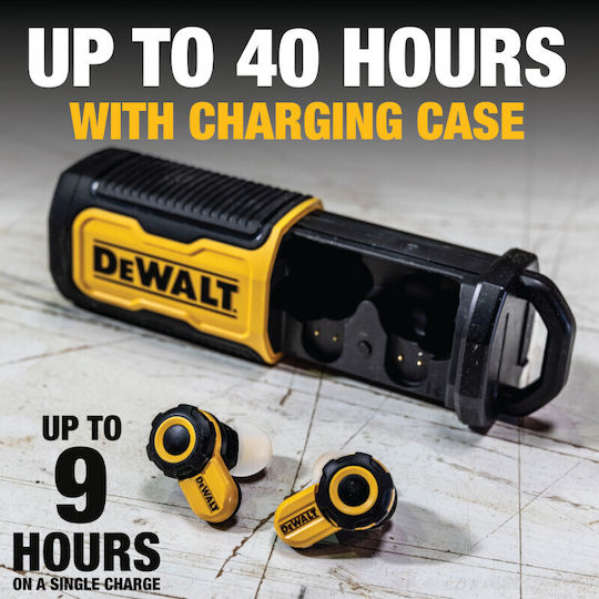 DEWALT Pro‑X2 ANC In-ear Bluetooth Handsfree Ακουστικά με Αντοχή στον Ιδρώτα και Θήκη Φόρτισης Μαύρα