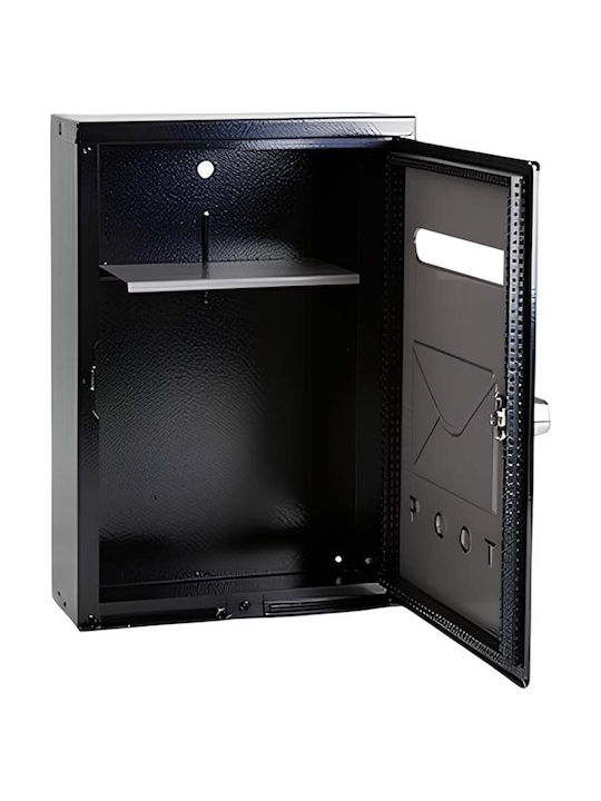Avizar Wasserdichter Rostfreier Metallbriefkasten 26×20×7,5cm Schwarze