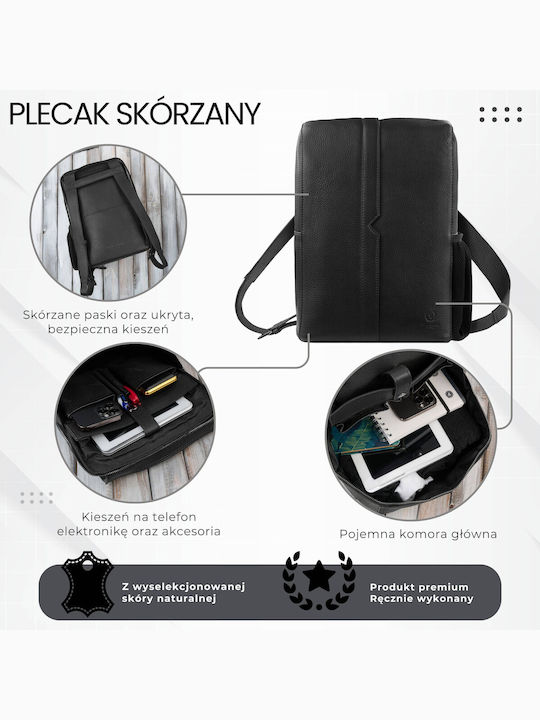 Leather Women's Clutch Backpack Black
