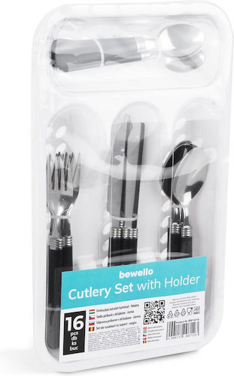 Bewello Cutlery Set Stainless Black 16pcs
