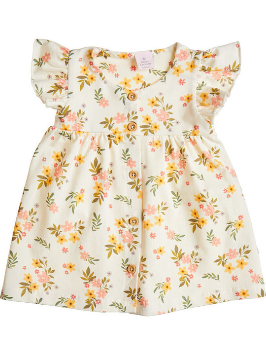 Kinderkleid Blumen Beige