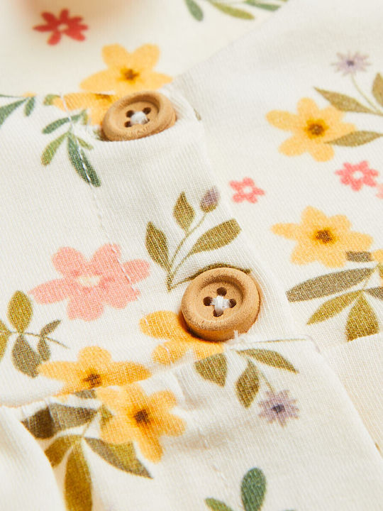Kinderkleid Blumen Beige