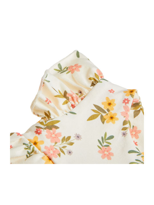 Kinderkleid Blumen Beige