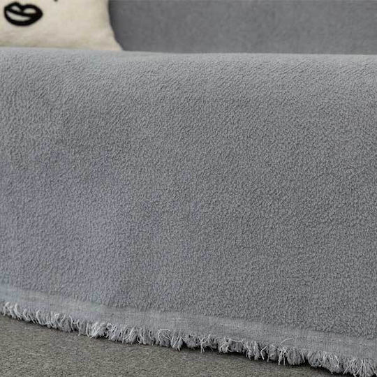 SpitiBazaar Σετ Ριχτάρια 3τμχ Chenille Γκρι Σκούρο