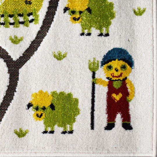 Saray Home 3d Farm Adventure Детско килимче Бял 160x210см