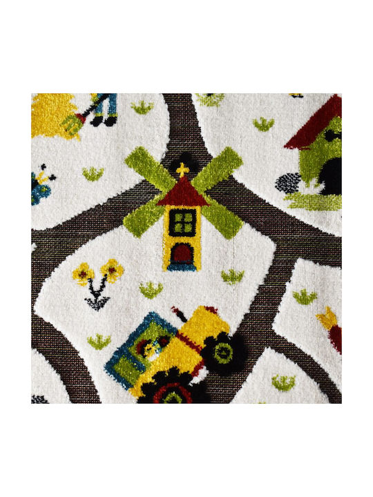Saray Home 3d Farm Adventure Παιδικό Χαλί Λευκό 133x170cm