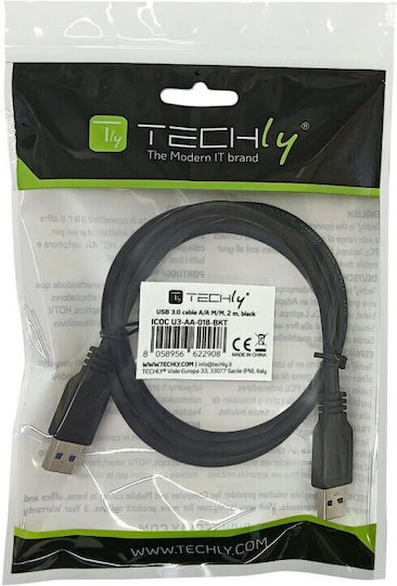 Techly USB 2.0 Cable USB-A male - USB-A male 2m