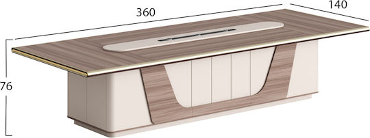 Τραπέζι Συνεδριάσεων Superon 360x140x76εκ. Φυσικό-μπεζ