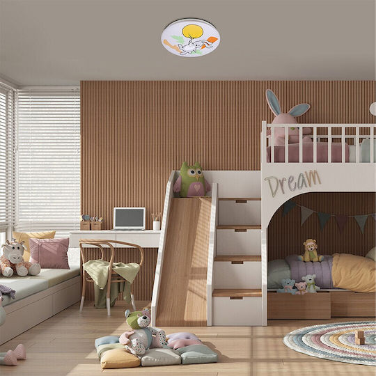 Rabalux Einfaches Licht Kinderdeckenleuchte Deckenleuchte montieren 24W mit Fassung E27 Braun 37.5cm