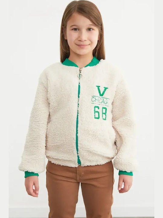 Kids Cardigan Fleece Beige