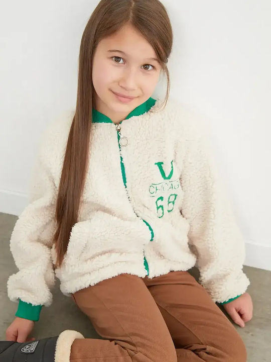 Kids Cardigan Fleece Beige