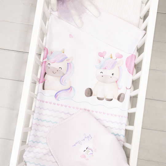 Nima Luni Uni Baby Sheets Set Cradle Cotton Pink 70x110cm